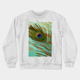 Peacock Feather With Dew Drop Crewneck Sweatshirt